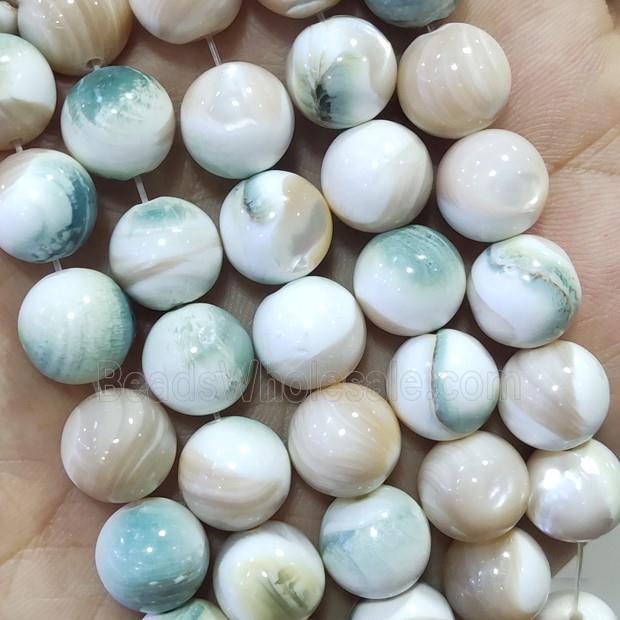 natural Tridacna Shell Beads, round