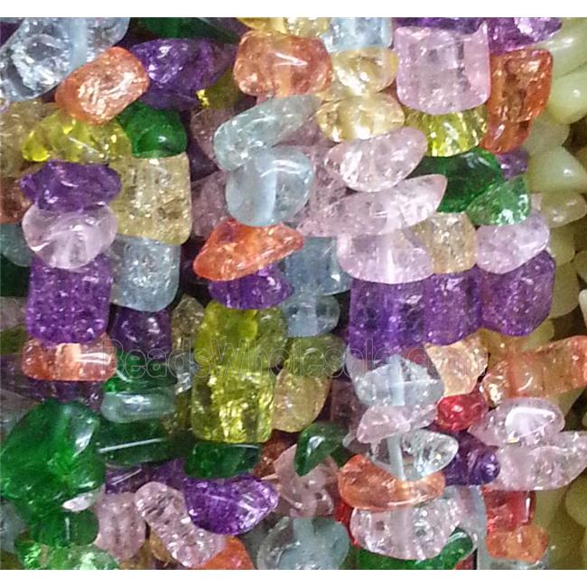 Chinese Crackle Crystal chip beads, freeform