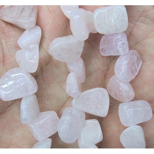 Morganite Stone beads chip, freeform