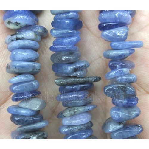 blue tourmaline beads, chip, freeform