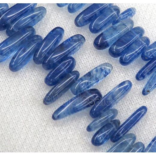 blue watermelon crystal quartz beads, chip stick, freeform