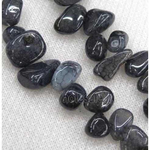dragon veins chip beads, freeform, ink-blue