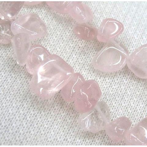 rose quartz chip beads, freeform