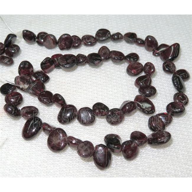 garnet chips bead, freeform, red