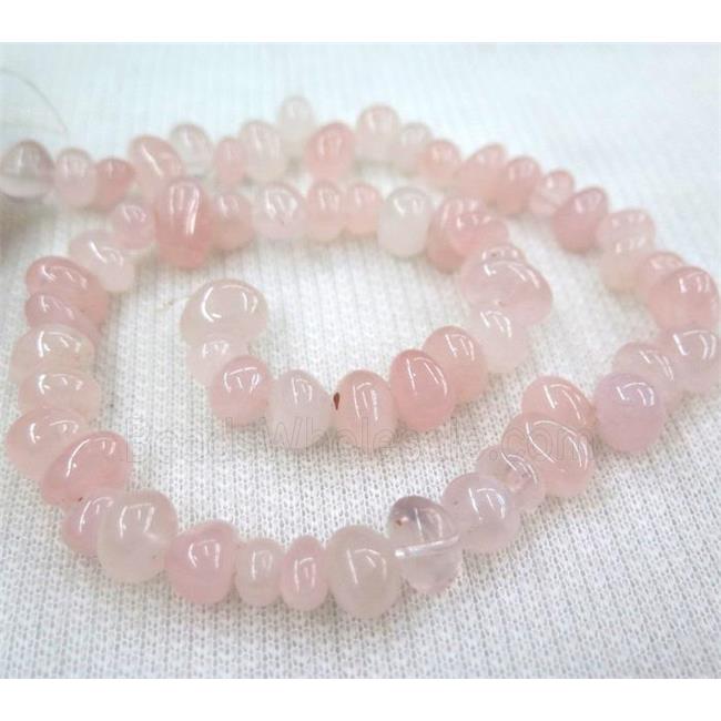 rose quartz chips bead, freeform
