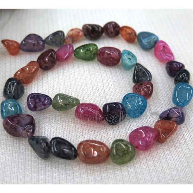 dragon veins agate bead chips, freeform, mixed color