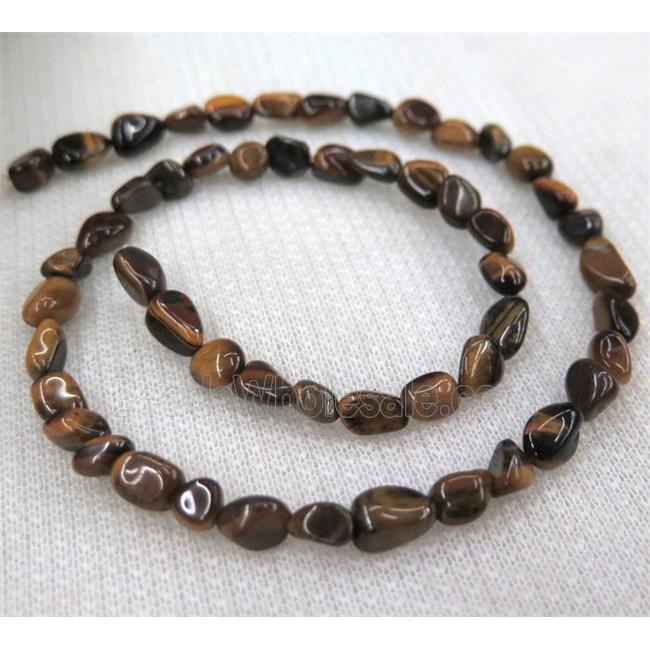 yellow tiger eye chips bead, freeform