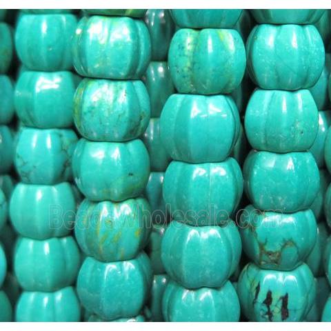 blue Turquoise bead, barrel, stabilized