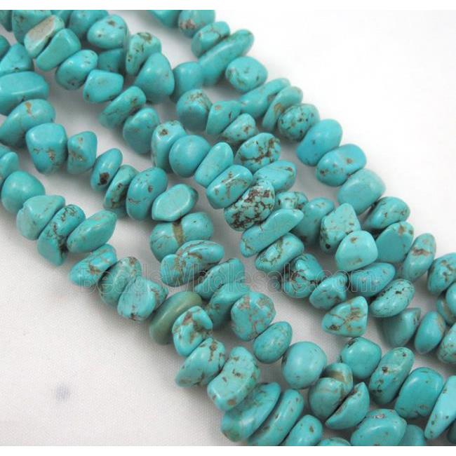 turquoise chips beads, freeform