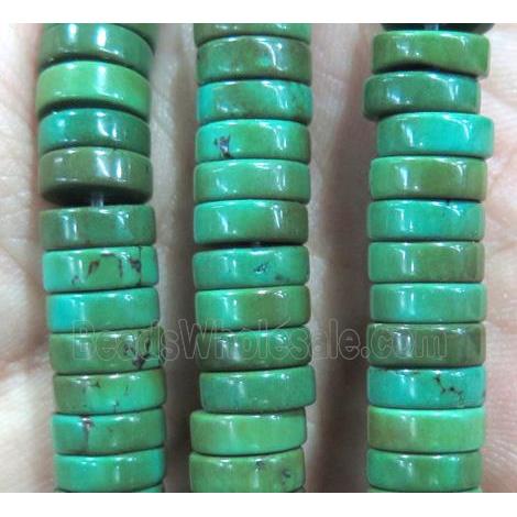green Turquoise heishi beads, stabilized