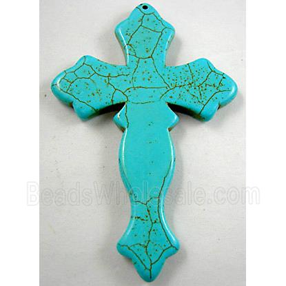 Chalky Turquoise Cross Pendant