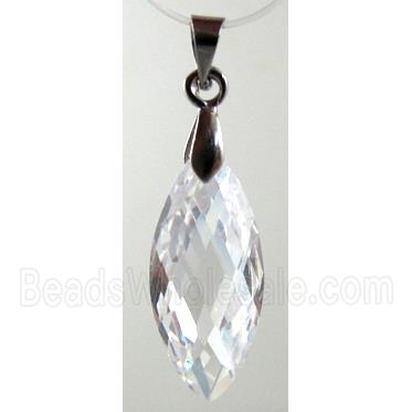 Cubic Zirconia pendant, clear