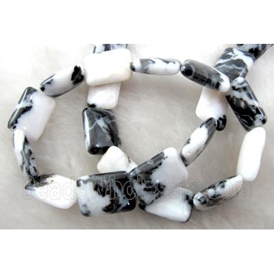 Zebra Jasper rectangle beads