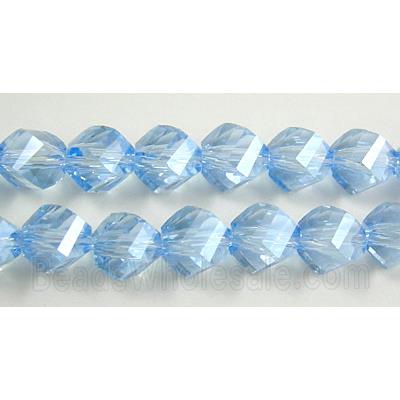 Chinese Crystal Beads, Twist, Blue