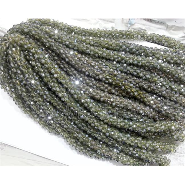 handmade braided chain with chinese crystal glass bead, faceted