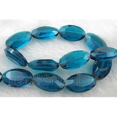 Crystal Glass Beads, faceted, peacock blue