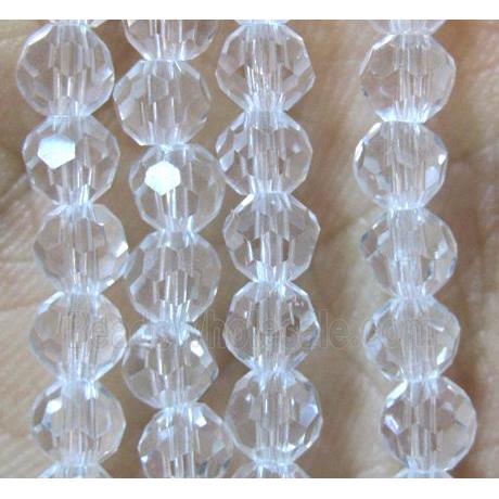 Chinese crystal glass bead, faceted round