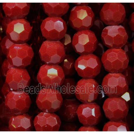 Chinese crystal glass bead, faceted round