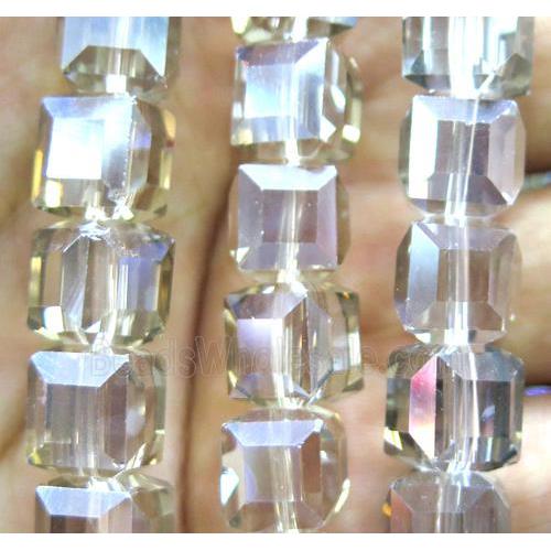 chinese crystal glass bead, faceted cube