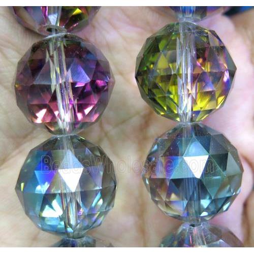 chinese crystal glass bead, faceted round