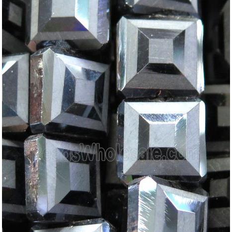 chinese crystal glass bead, faceted square