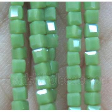chinese crystal glass bead, faceted cube