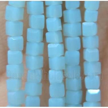 chinese crystal glass bead, faceted cube