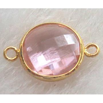 pink Chinese crystal glass connector Button