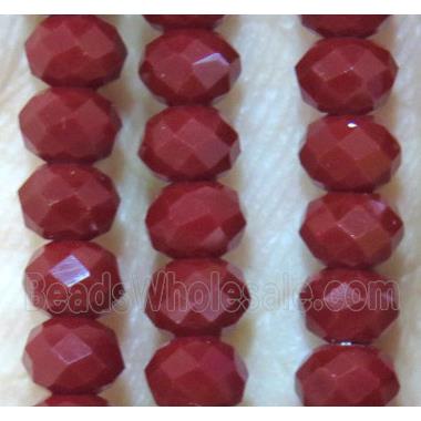 darker red Chinese crystal bead, faceted rondelle