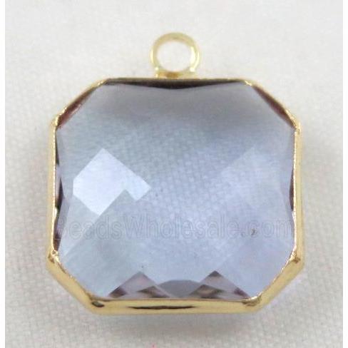 Chinese crystal glass pendant, faceted square