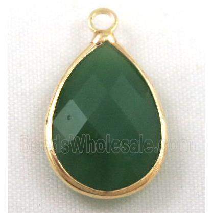 Chinese crystal glass pendant, faceted teardrop
