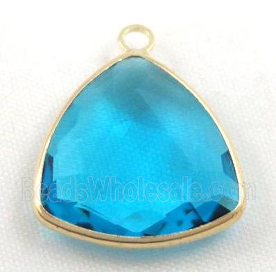 Chinese crystal glass pendant, faceted triangle