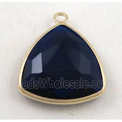 Chinese crystal glass pendant, faceted triangle