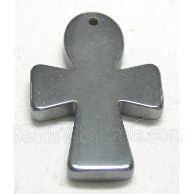 Black Hematite Cross Pendant with hole