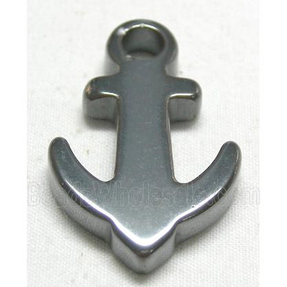 Black Hematite Anchor Charms Pendant With Hole
