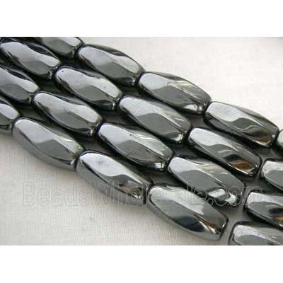 Magnetic Hematite beads, 6 facets twist, A grade