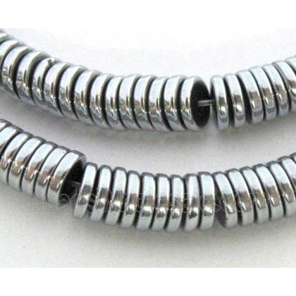 Hematite disc spacer beads, heishi, no-Magnetic, platinum plated