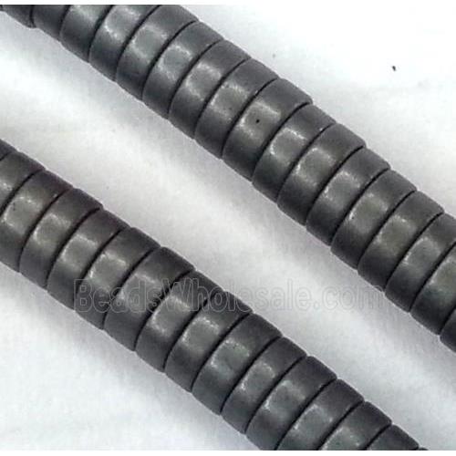 matte Hematite heishi disc beads, no-Magnetic