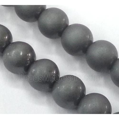 round matte Hematite beads, no-Magnetic, gray electroplated