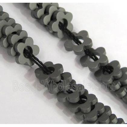matte Hematite beads, no-magnetic, flower