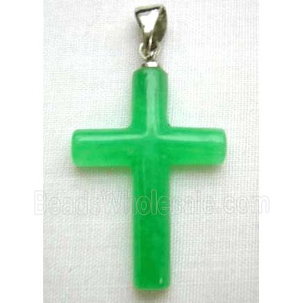 Green Jade Cross Pendant