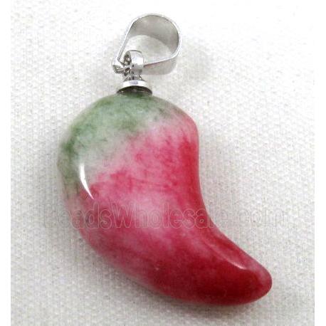 malaysian jade pendant, wolf teeth