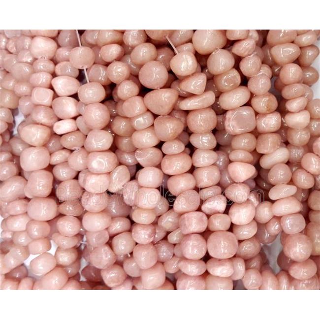 pink jade beads, freeform chips, stabile
