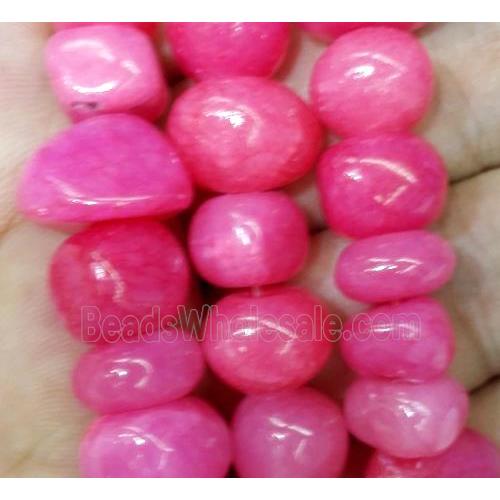 red jade beads, freeform chips, stabile
