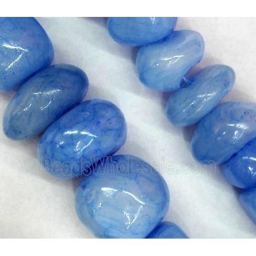 blue jade beads, freeform chips, stabile