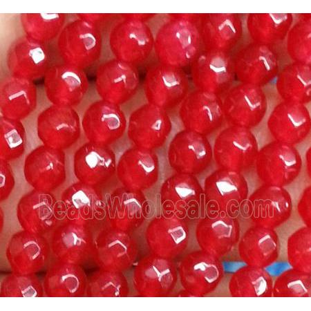 faceted round jade beads, ruby