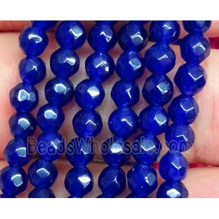 jade bead, faceted round, lapis lazuli