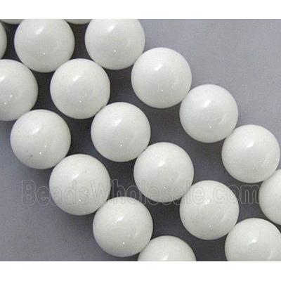 white Quartzite Jade beads, round