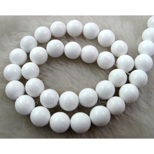 Natural Honey Jade Beads Smooth Round White Dye