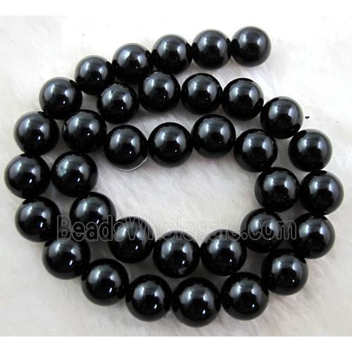Round Jade beads, dye black